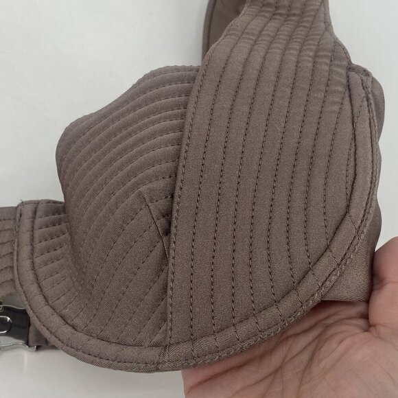 Devon Windsor Size Large Rue Top Bikini Taupe Brown Satin NEW Swim Top - Picture 7 of 13